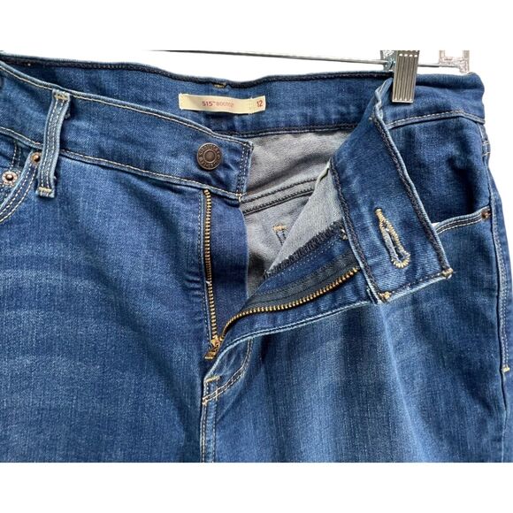 Levis 515 Boot Cut Jeans Womens 12 Blue Medium Wash Mid Rise Stretch Classic - Picture 2 of 16